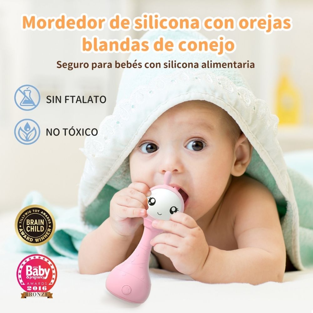 Sonajero interactivo Smarty Bunny Rosa Español con canciones de»Pica Pica» Alilo
